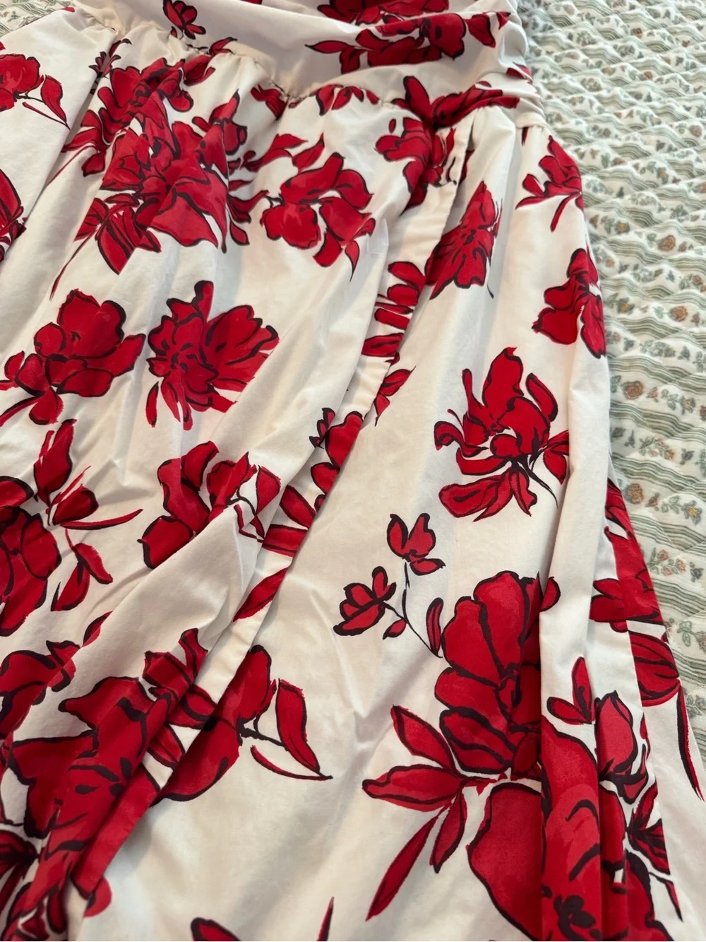 Abercrombie & Fitch One Shoulder Cutout Floral Maxi Dress Red White Size XL